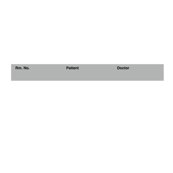 Printed Chart Tape - Rm No Patient Doctor 1/2" Gray w/Black